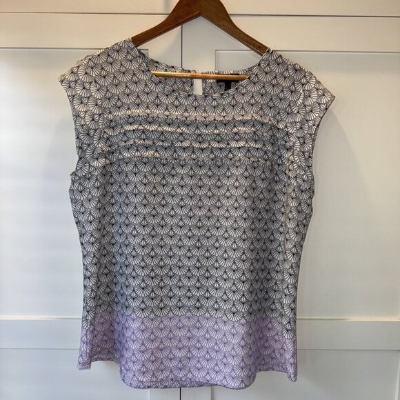 The Limited Tops - The Limited Womens Sz Large Keyhole Back Blouse Geometric Layered Blouse